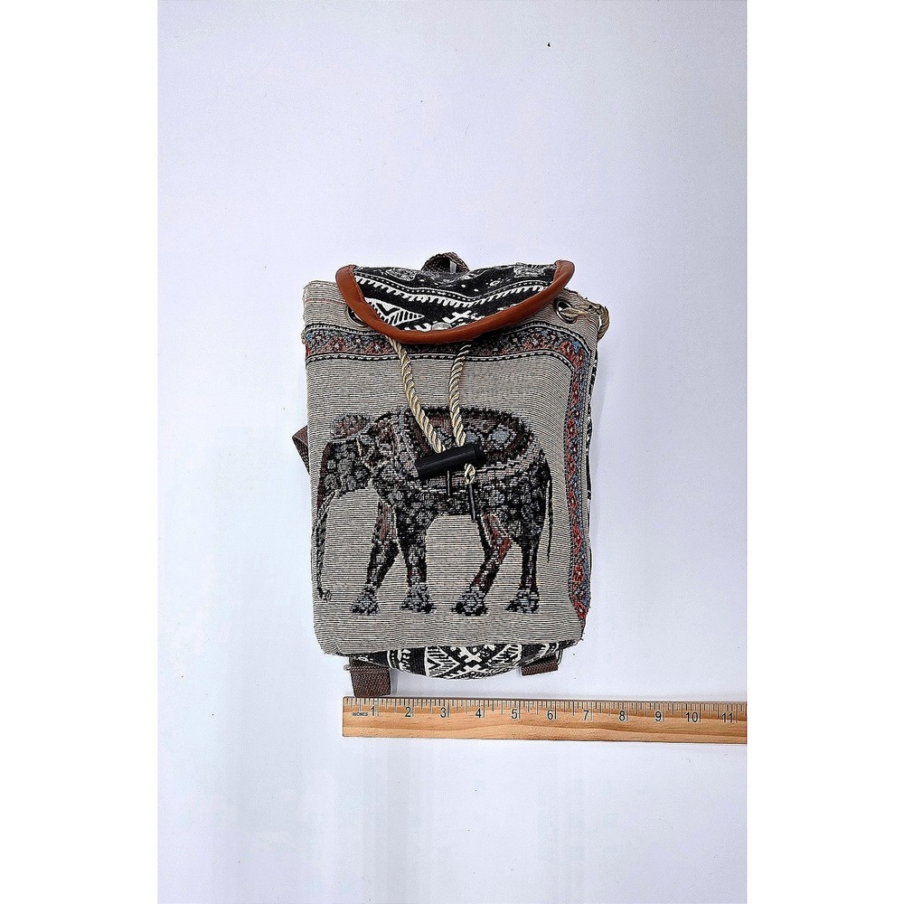 Boho Elephant Tapestry Drawstring Backpack Mini B… - image 8